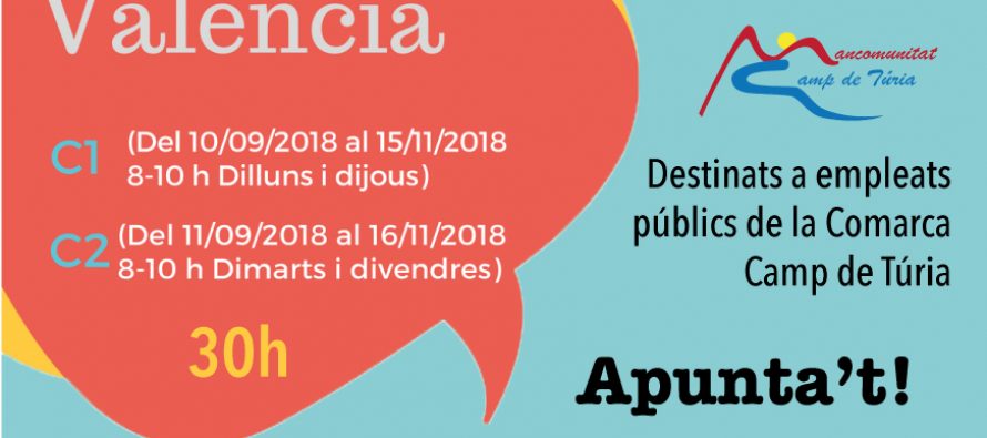 La Mancomunitat organiza cursos de Valenciano