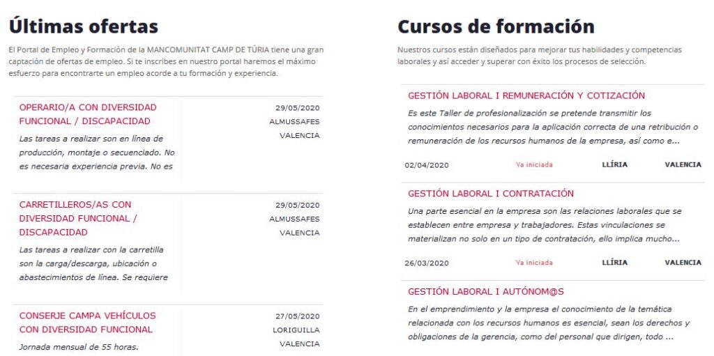 sofá grano arco Continúa activo el Servicio de Orientación y el Portal de Empleo y Empresa  – Mancomunitat Camp de Turia